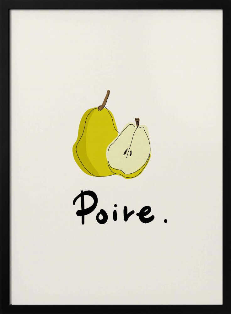 Fresh Cut Pear Art Print UK — Abstract Vibrant Wall Art — Kitchen — Wall It All Prints