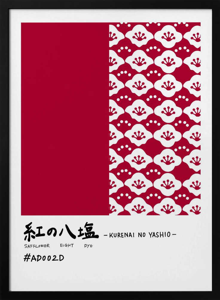 Red Japanese Blossom Pattern Art Print UK — Japanese Vibrant Wall Art — Office — Wall It All Prints