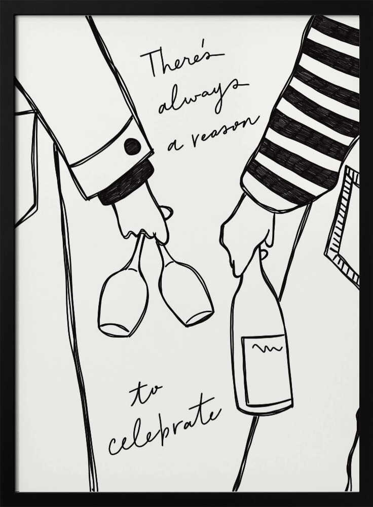 Cheers to Celebration Art Print UK — Food Dark Wall Art — Kitchen — Wall It All Prints