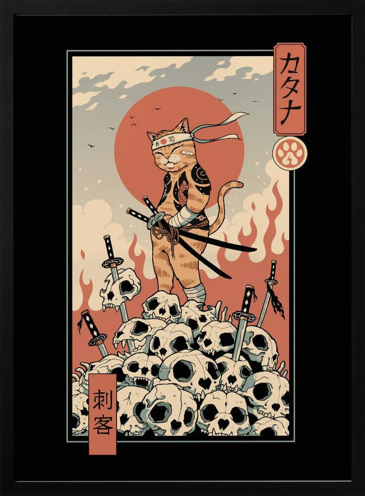 Catana Assassin Art Print UK — Japanese Vibrant Wall Art — Living Room — Wall It All Prints