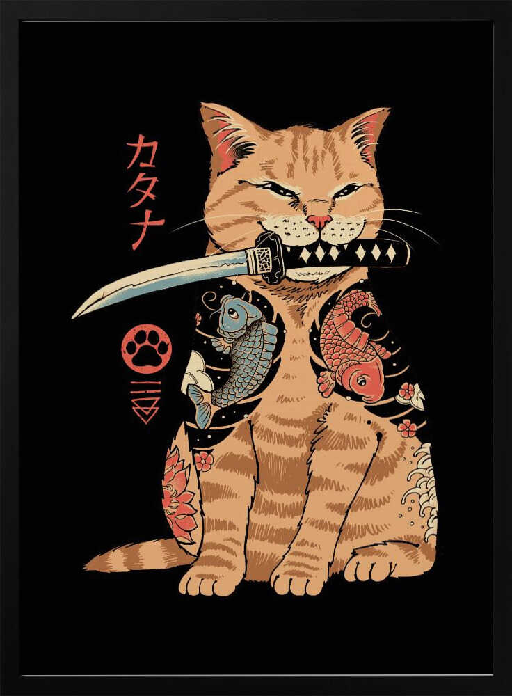 Catana Art Print UK — Japanese Vibrant Wall Art — Living Room — Wall It All Prints