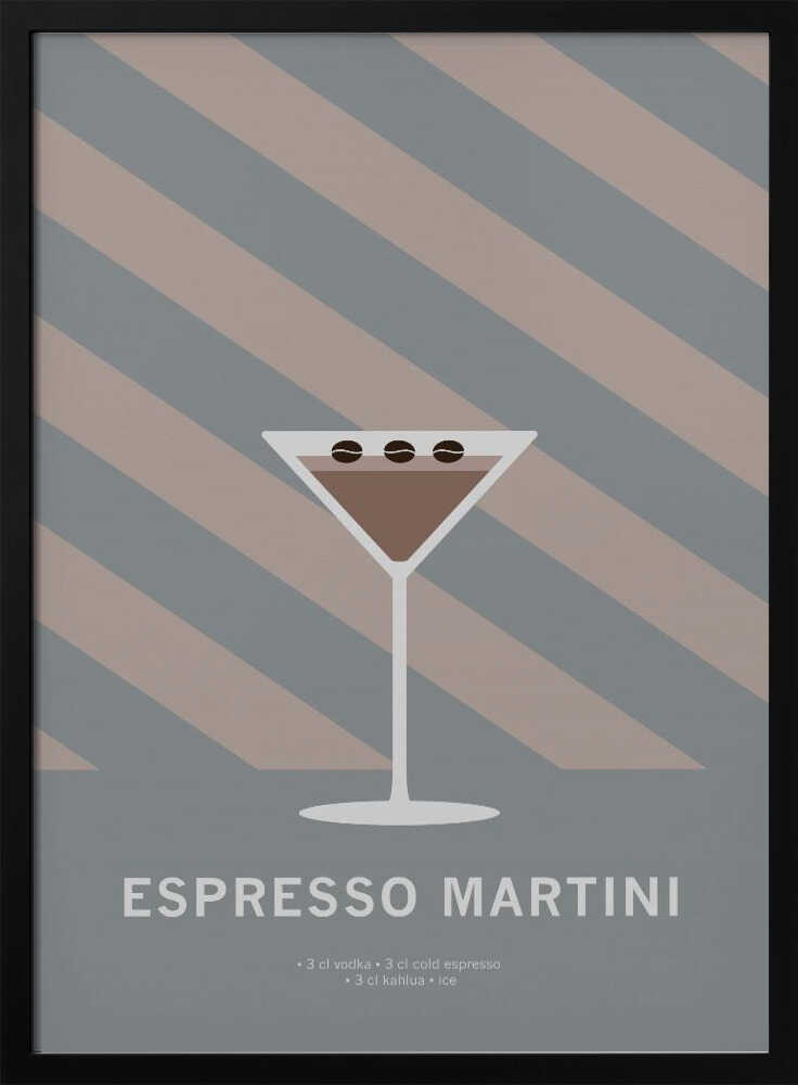 Chic Espresso Martini Art Print UK — Abstract Minimal Wall Art — Living Room — Wall It All Prints