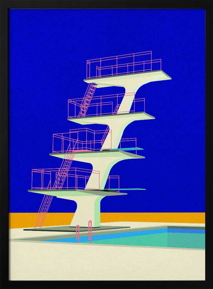 Diving Tower Art Print UK — Abstract Vibrant Wall Art — Office — Wall It All Prints