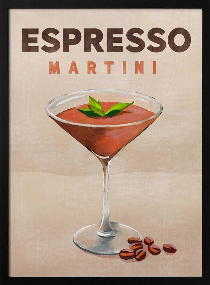 Espresso Martini Cocktail Bar Decor Art Print UK — Dark Moody Dark Wall Art — Kitchen — Wall It All Prints