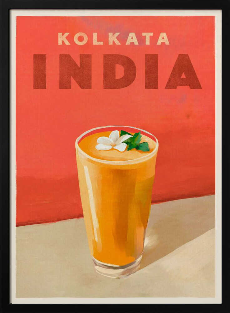 Travel Poster Cocktail Kolkata India Art Print UK — Botanical Vibrant Wall Art — Living Room — Wall It All Prints