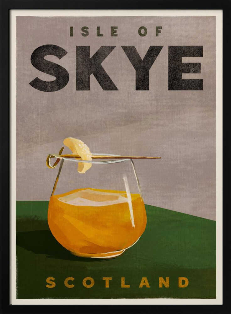 Isle Of Skye Scotland Scotch Cocktail Travel Poster Art Print UK — Vintage Warm Wall Art — Kitchen — Wall It All Prints