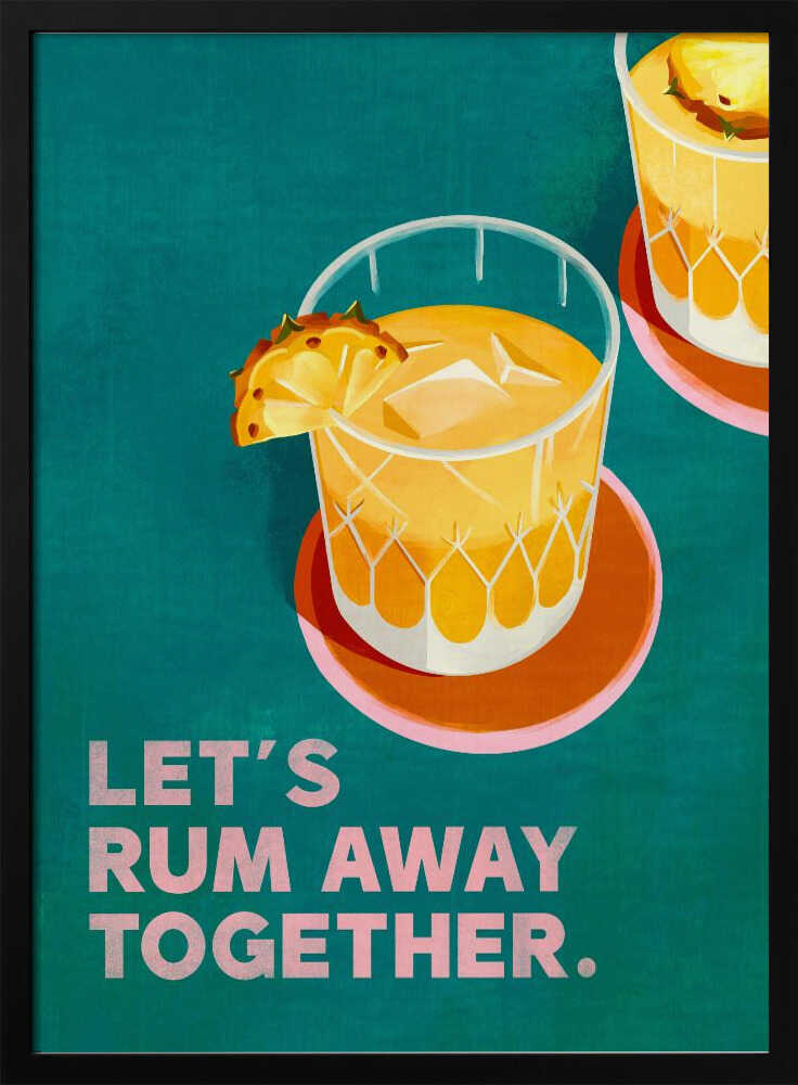 Rum Away Beach Bar Cocktail Art Art Print UK — Landscape Fresh Wall Art — Living Room — Wall It All Prints
