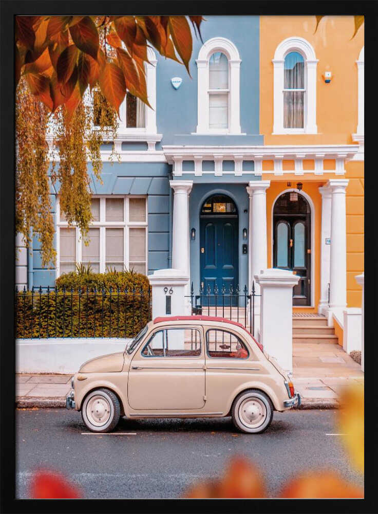 Colorful European Street Car Art Print UK — Vintage Vibrant Wall Art — Living Room — Wall It All Prints