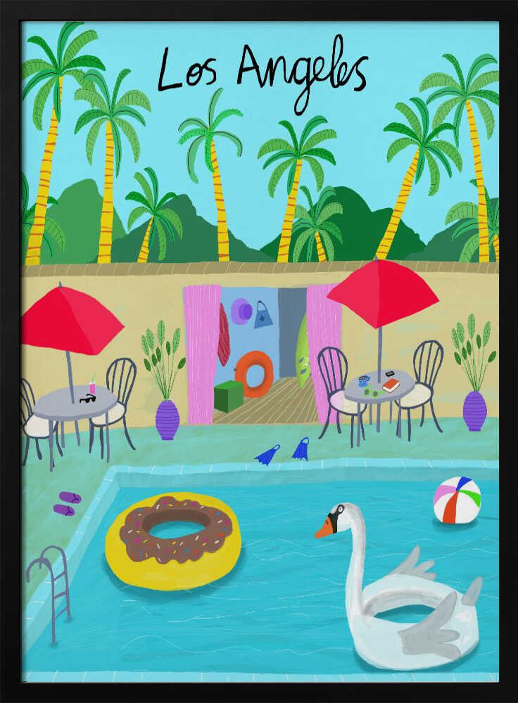 Vibrant Los Angeles Pool Day Art Print UK — Animal Vibrant Wall Art — Living Room — Wall It All Prints