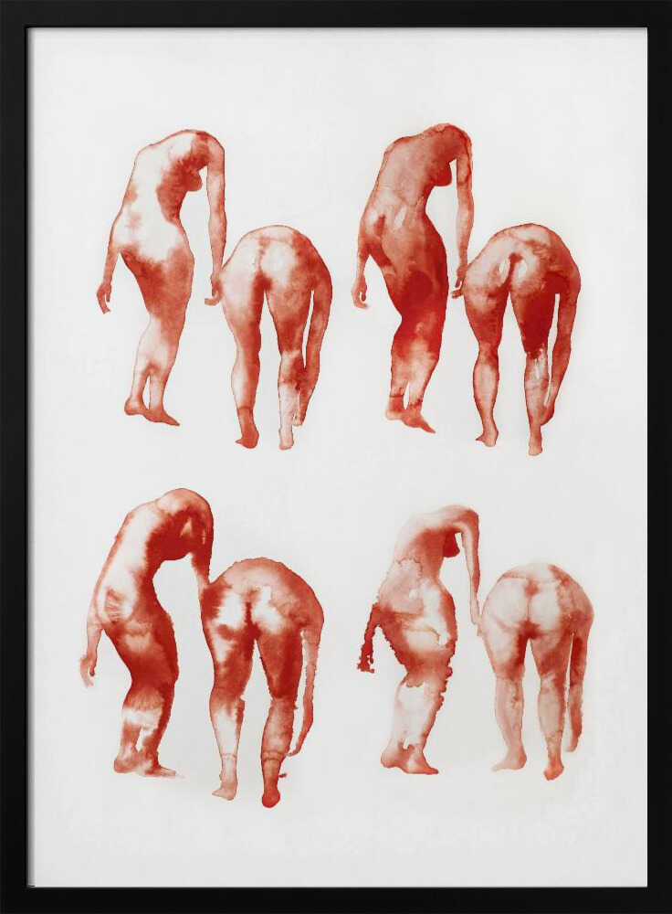 Bending Nude Forms Art Print UK — Abstract Vibrant Wall Art — Office — Wall It All Prints