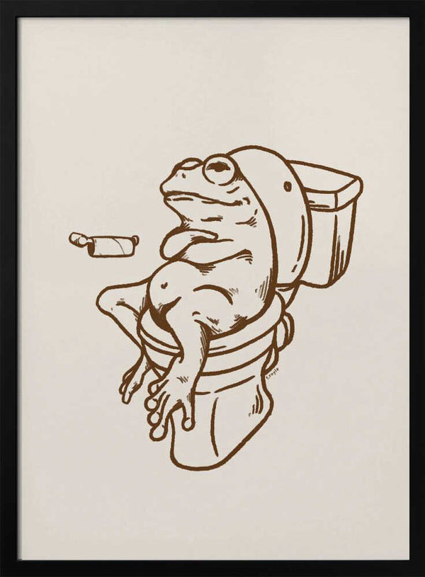 Funny Frog On Toilet