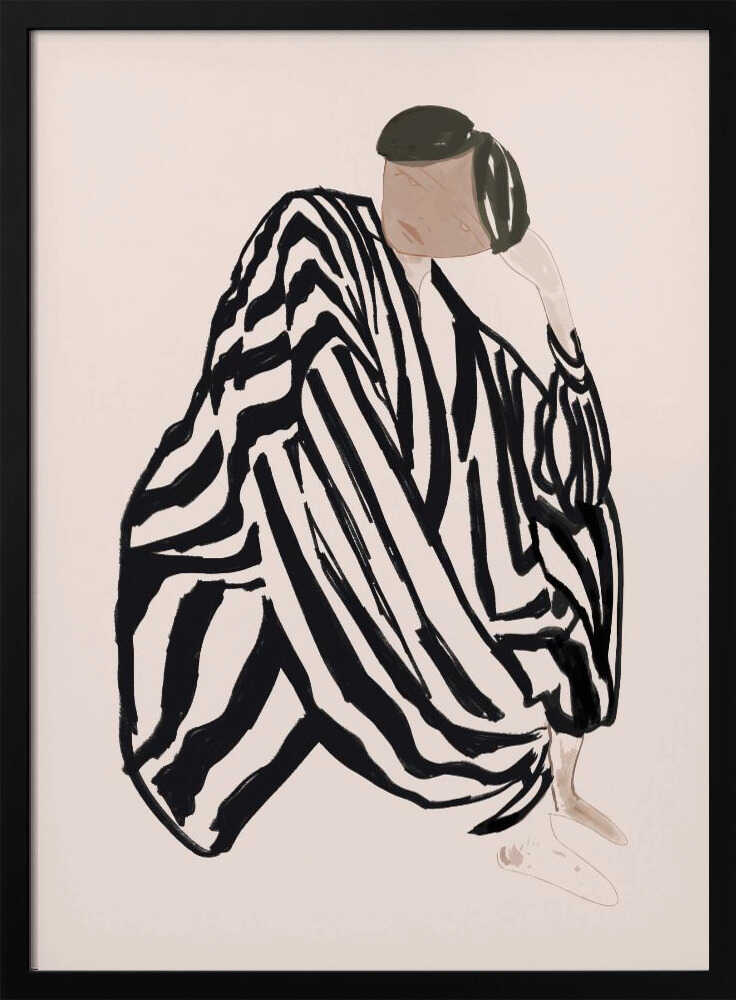 Pensive Striped Figure