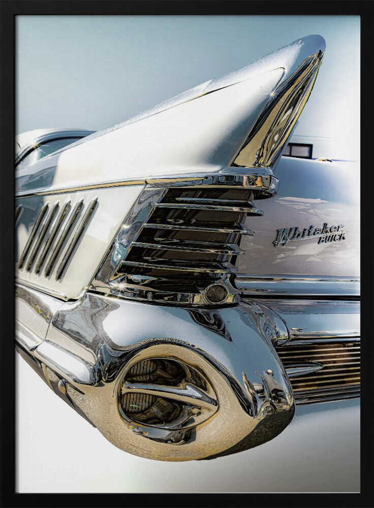 Classic Chrome Tailfin Art Print UK — Vintage Elegant Wall Art — Living Room — Wall It All Prints