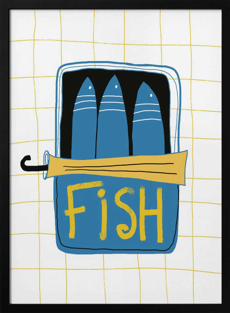 Blue Fish Tin Art Print UK — Abstract Vibrant Wall Art — Kitchen — Wall It All Prints