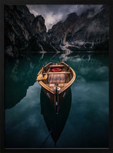 Moody Lake Rowboat Art Print UK — Dark Moody Calm Wall Art — Bedroom — Wall It All Prints