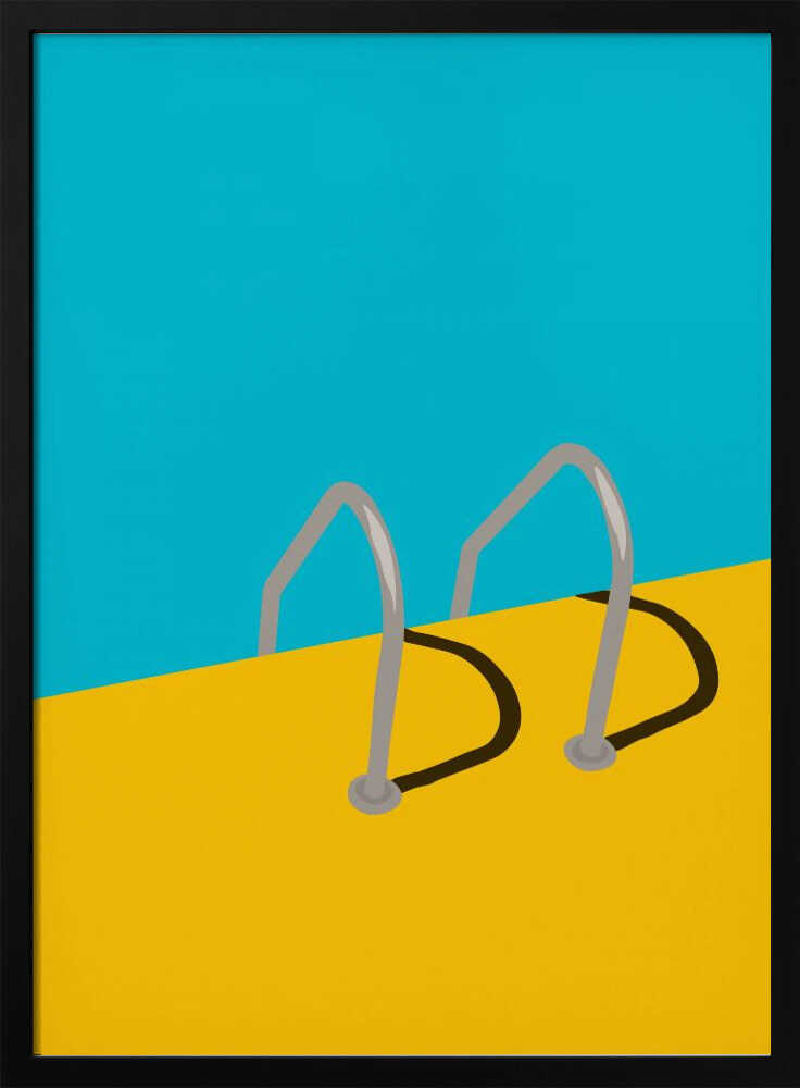 Bright Pool Ladder Art Print UK — Abstract Vibrant Wall Art — Office — Wall It All Prints