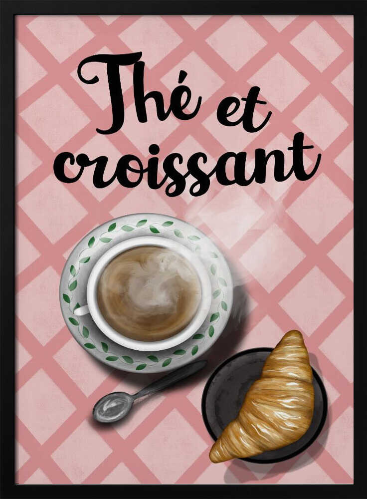 Warm Tea and Croissant Art Print UK — Food Warm Wall Art — Kitchen — Wall It All Prints