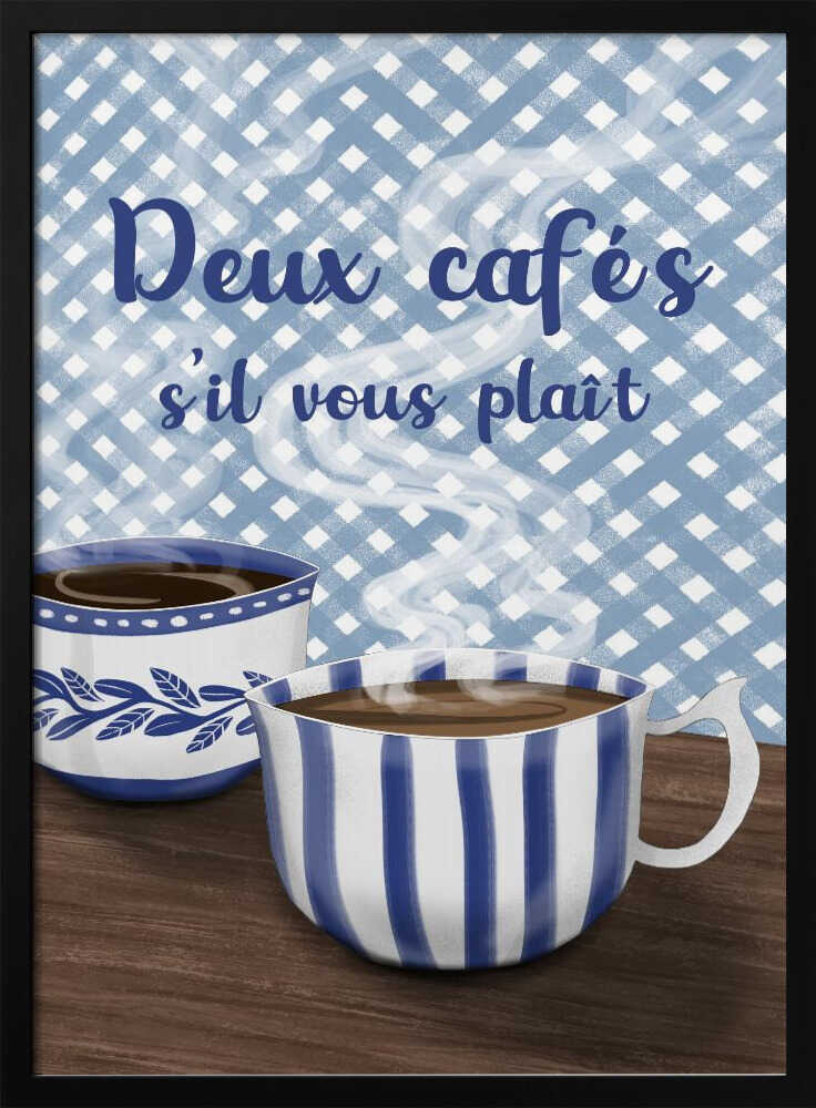 Two French Coffees Art Print UK — Food Warm Wall Art — Kitchen — Wall It All Prints