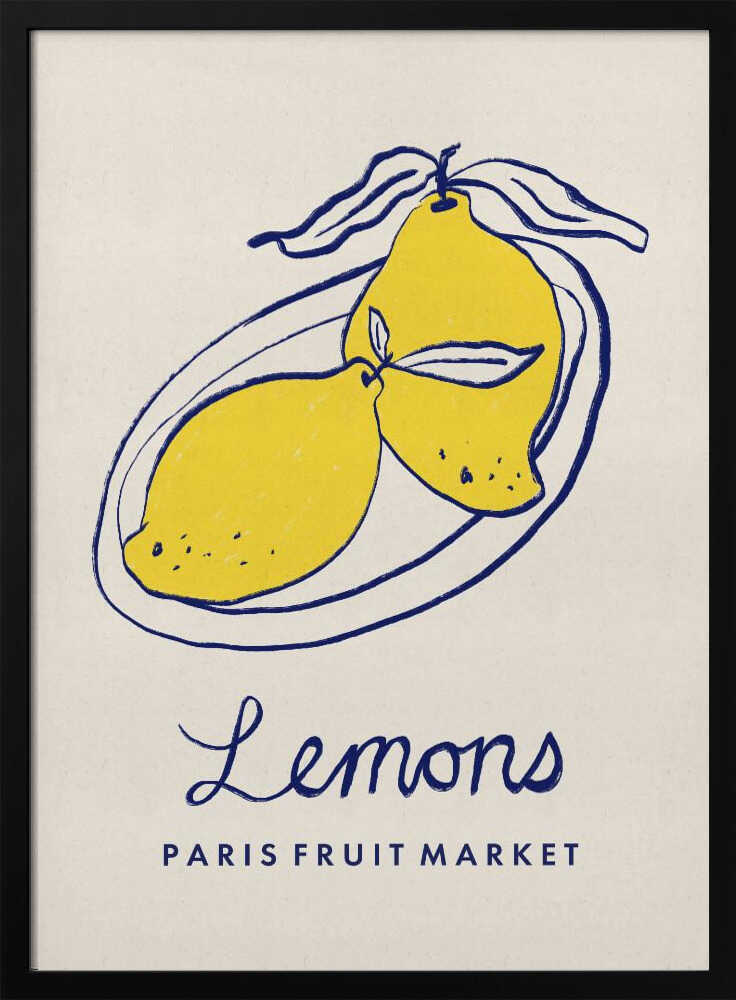 Paris Fruit Market Lemons Art Print UK — Vintage Vibrant Wall Art — Kitchen — Wall It All Prints