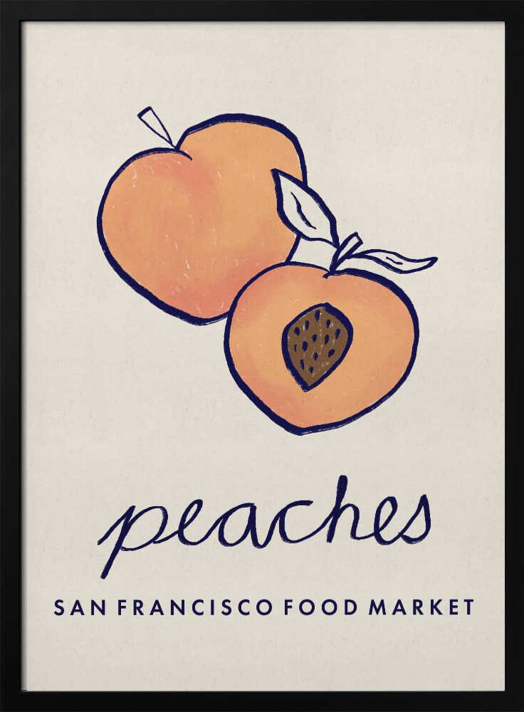 Fresh Summer Peaches Art Print UK — Botanical Fresh Wall Art — Kitchen — Wall It All Prints
