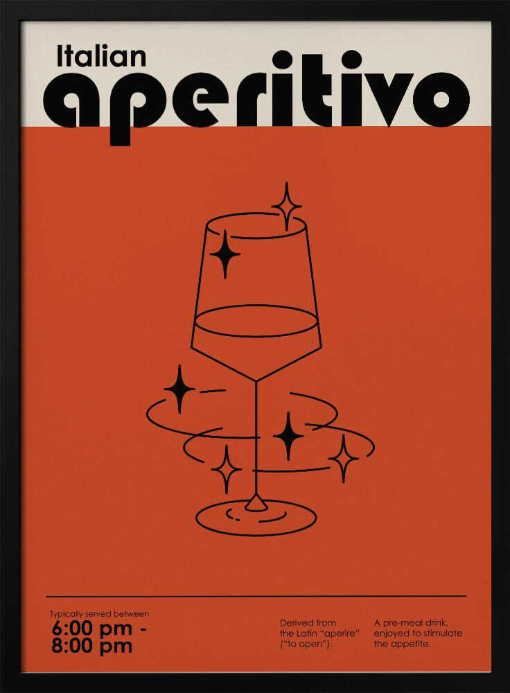 Sparkling Italian Aperitivo Art Print UK — Abstract Dark Wall Art — Kitchen — Wall It All Prints