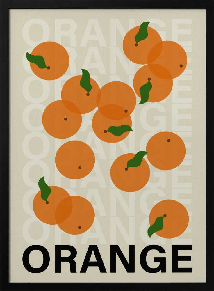 Fresh Orange Design Art Print UK — Botanical Vibrant Wall Art — Kitchen — Wall It All Prints