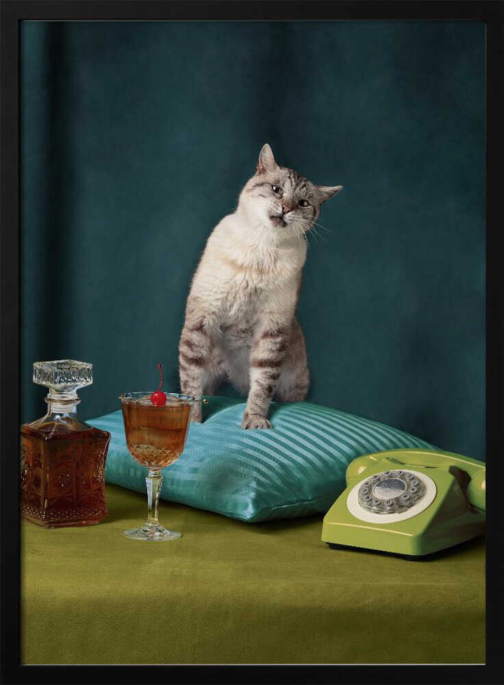 Funny Retro Cat Art Print UK — Portrait Fresh Wall Art — Living Room — Wall It All Prints