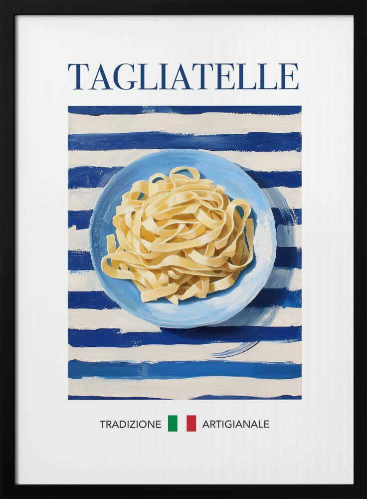 Traditional Tagliatelle Pasta Art Print UK — Food Vibrant Wall Art — Kitchen — Wall It All Prints