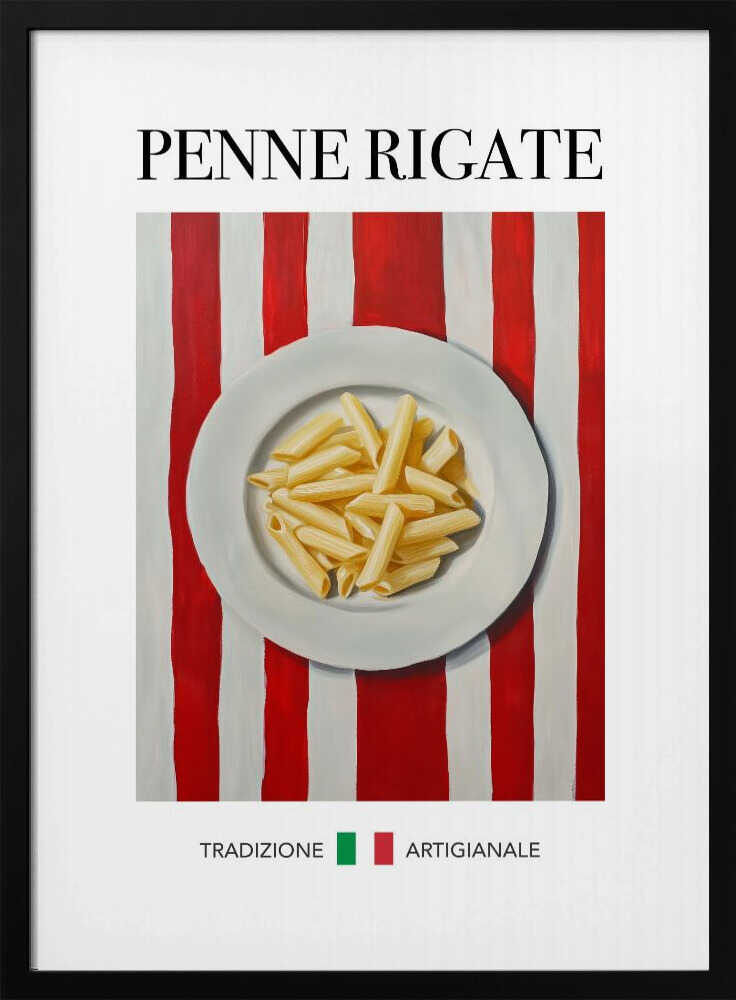 Penne Rigate Plate Art Print UK — Abstract Minimal Wall Art — Kitchen — Wall It All Prints