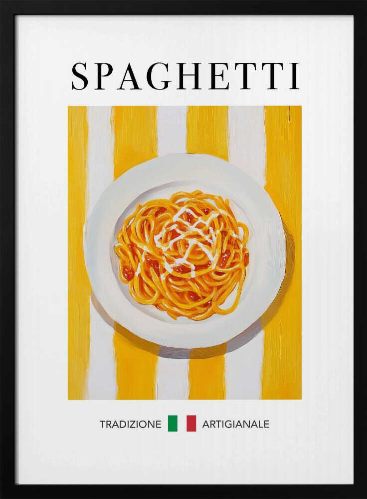 Vibrant Italian Spaghetti Art Print UK — Vintage Vibrant Wall Art — Kitchen — Wall It All Prints