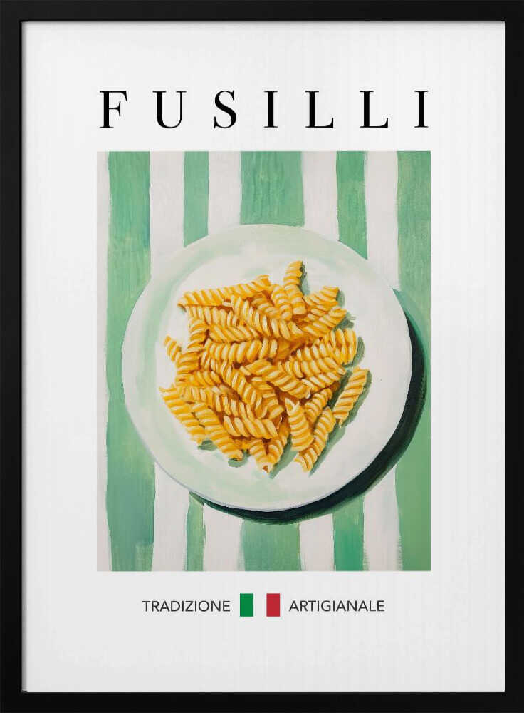 Italian Fusilli Plate Art Print UK — Food Fresh Wall Art — Kitchen — Wall It All Prints