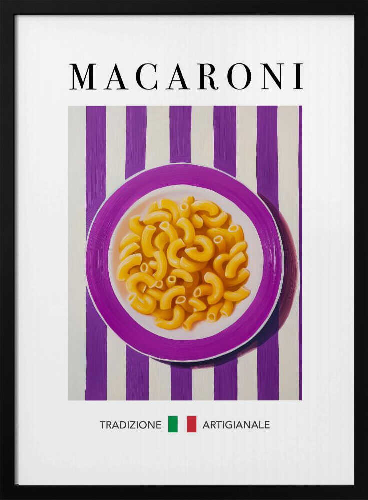 Vibrant Macaroni Plate Art Print UK — Vintage Vibrant Wall Art — Kitchen — Wall It All Prints