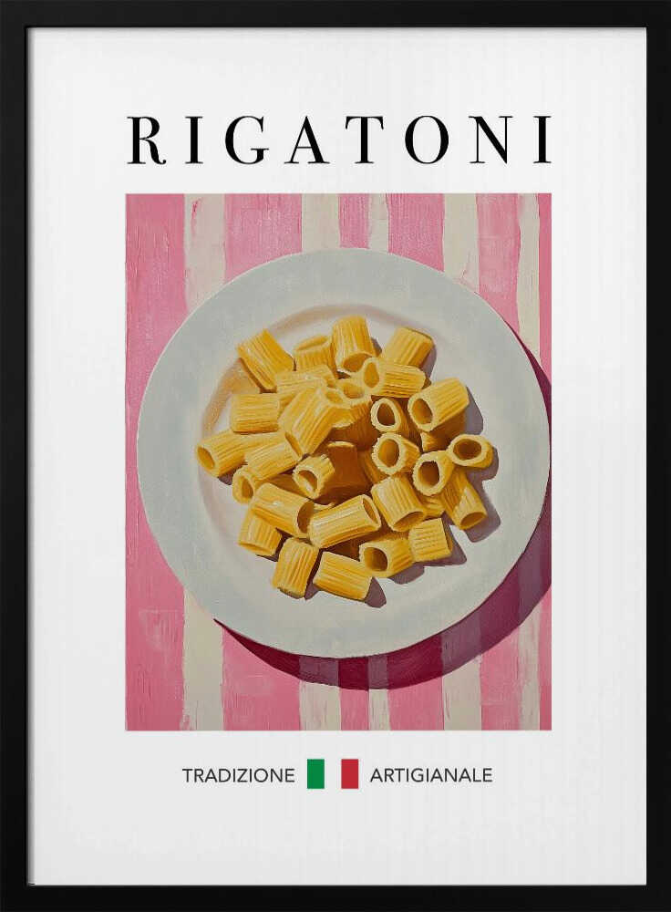 Fresh Rigatoni Still Life Art Print UK — Abstract Vibrant Wall Art — Kitchen — Wall It All Prints