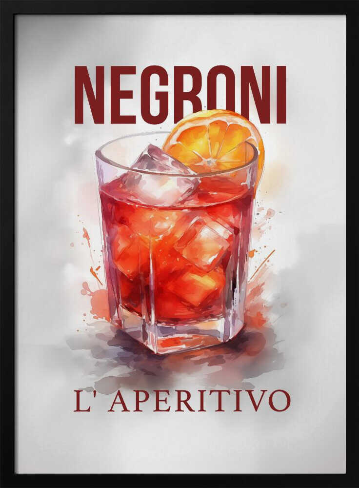 Vibrant Negroni Aperitivo Art Print UK — Vintage Vibrant Wall Art — Living Room — Wall It All Prints