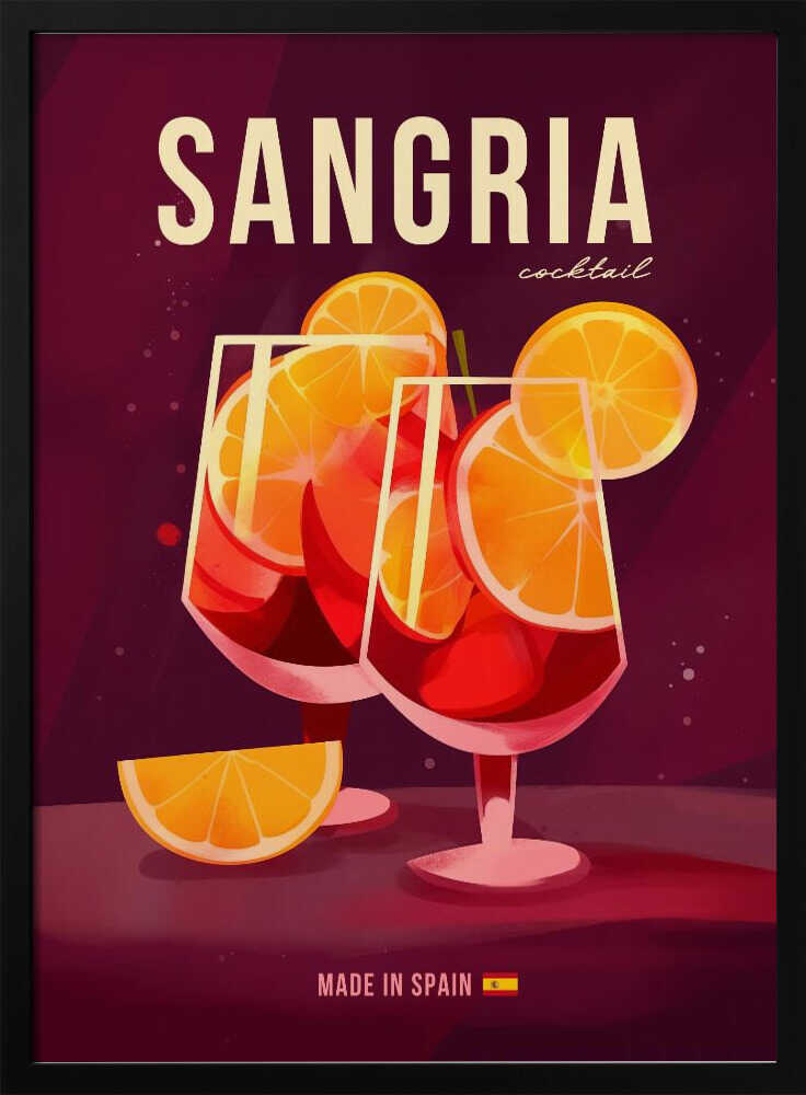 Refreshing Sangria Cocktail Art Print UK — Vintage Vibrant Wall Art — Kitchen — Wall It All Prints