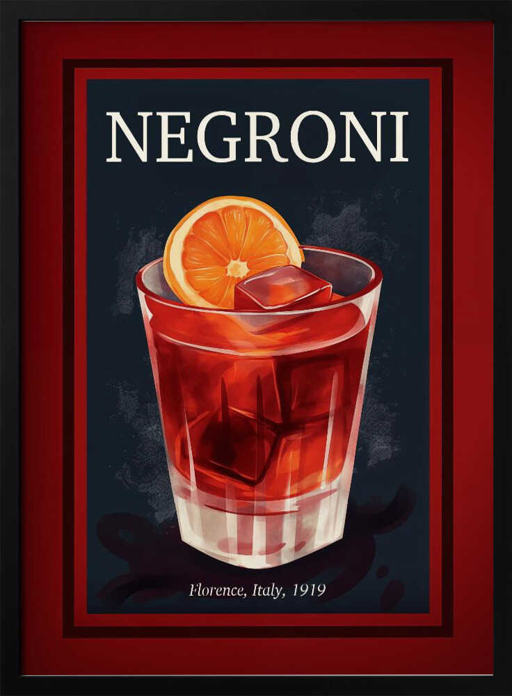 Vintage Florence Negroni Art Print UK — Dark Moody Dark Wall Art — Living Room — Wall It All Prints