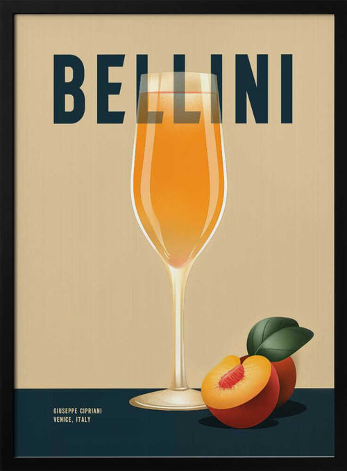Bellini Peach Cocktail Art Print UK — Abstract Vibrant Wall Art — Kitchen — Wall It All Prints