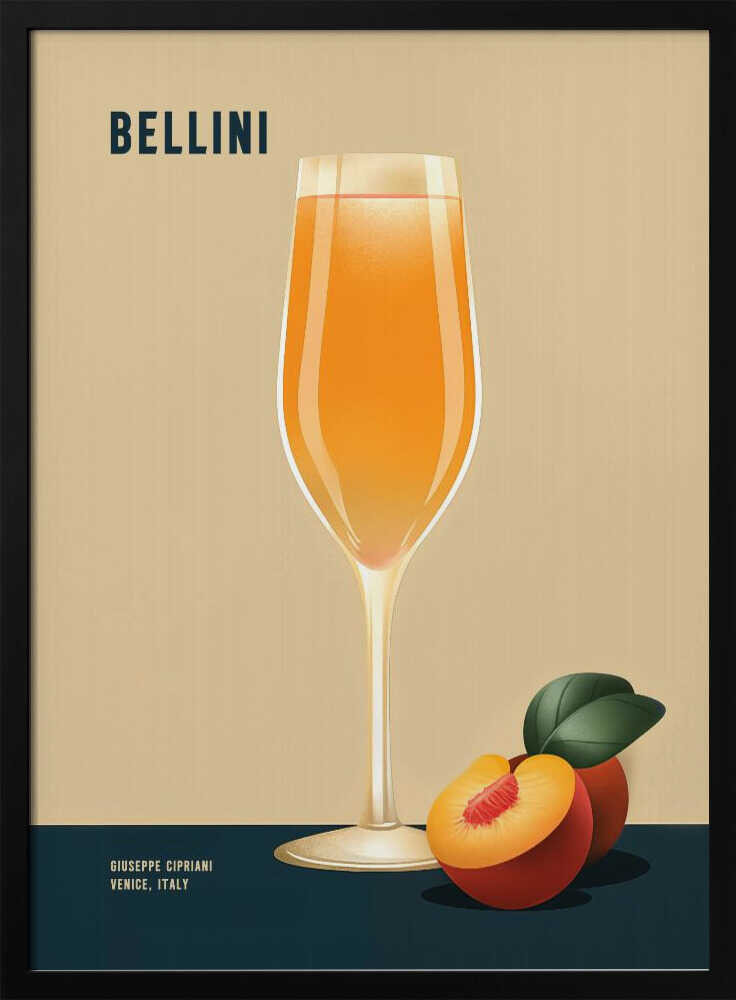 Refreshing Peach Bellini Art Print UK — Abstract Minimal Wall Art — Kitchen — Wall It All Prints