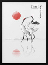 Graceful Crane Dance Art Print UK — Japanese Calm Wall Art — Bedroom — Wall It All Prints