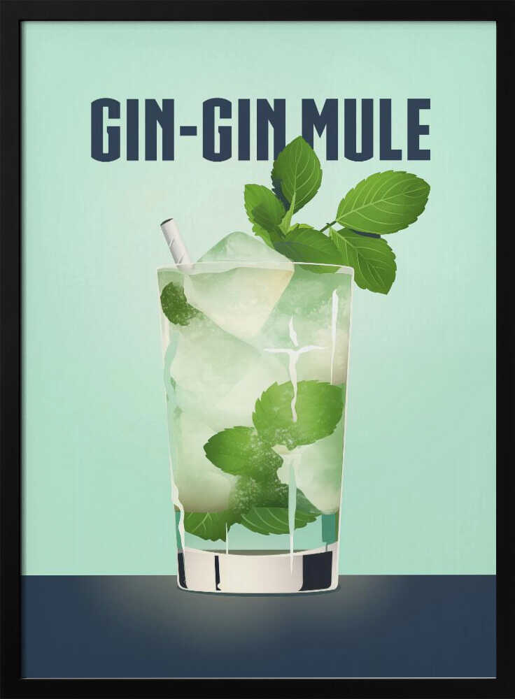 Gin Gin Mule Art Print UK — Abstract Minimal Wall Art — Office — Wall It All Prints