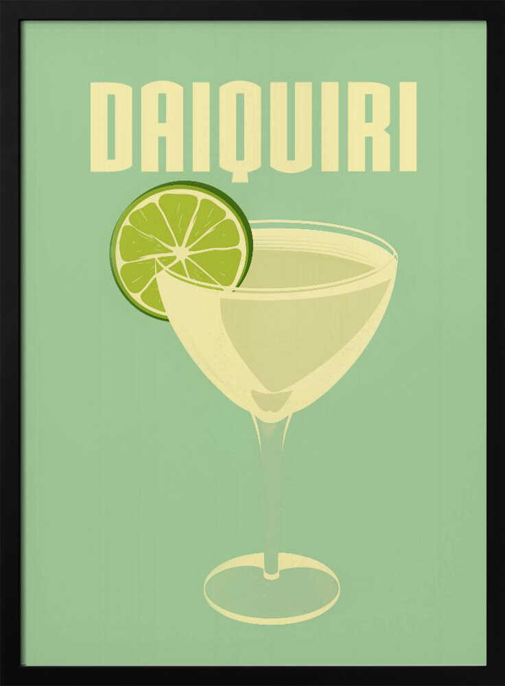 Retro Lime Daiquiri Art Print UK — Abstract Vibrant Wall Art — Kitchen — Wall It All Prints