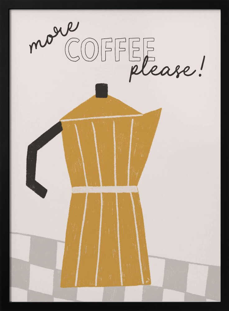 Moka Pot Coffee Please Art Print UK — Abstract Vibrant Wall Art — Kitchen — Wall It All Prints