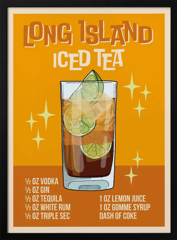 Long Island Iced Tea Recipe Art Print UK — Abstract Calm Wall Art — Kitchen — Wall It All Prints