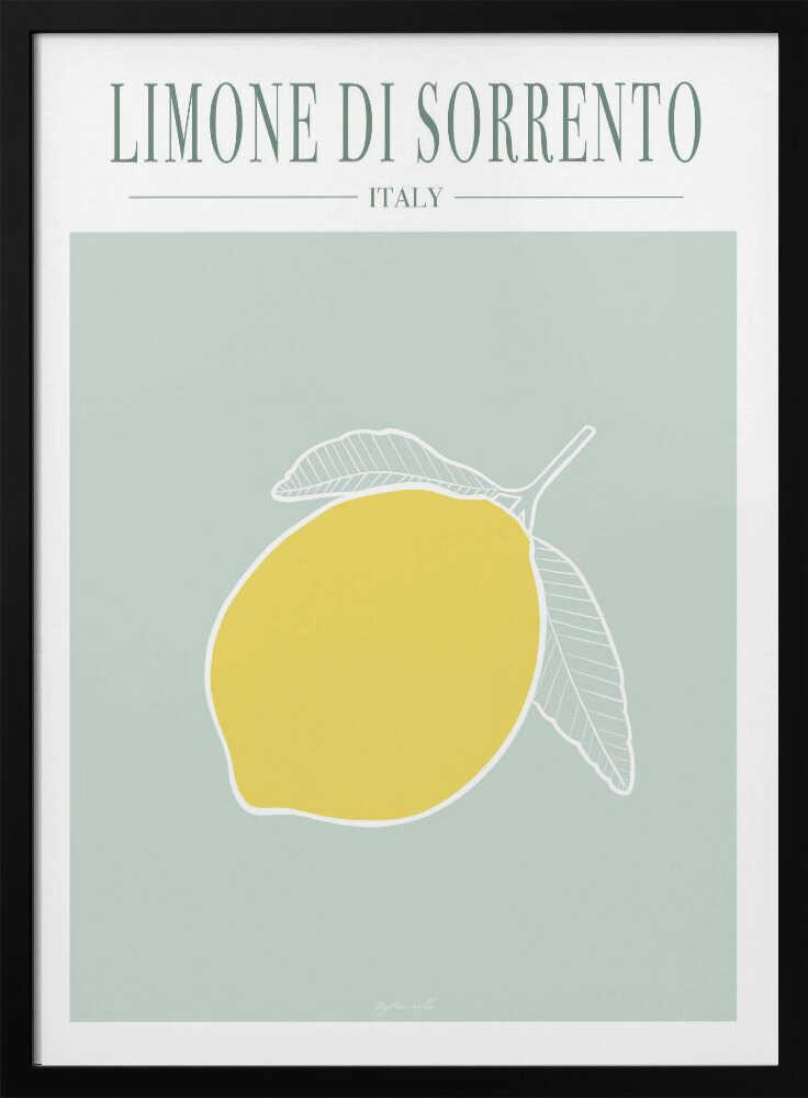 Limone di Sorrento Art Print UK — Botanical Vibrant Wall Art — Kitchen — Wall It All Prints