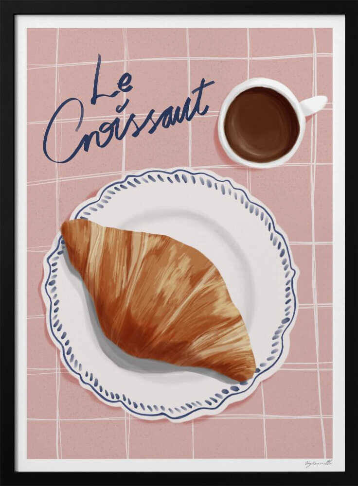 Le Croissant Morning Art Print UK — Food Warm Wall Art — Kitchen — Wall It All Prints