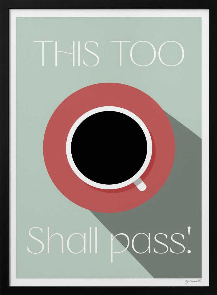 Motivational Coffee Cup Art Print UK — Abstract Dark Wall Art — Kitchen — Wall It All Prints
