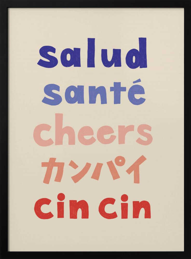 Cheers Around The World Art Print UK — Japanese Minimal Wall Art — Bathroom — Wall It All Prints