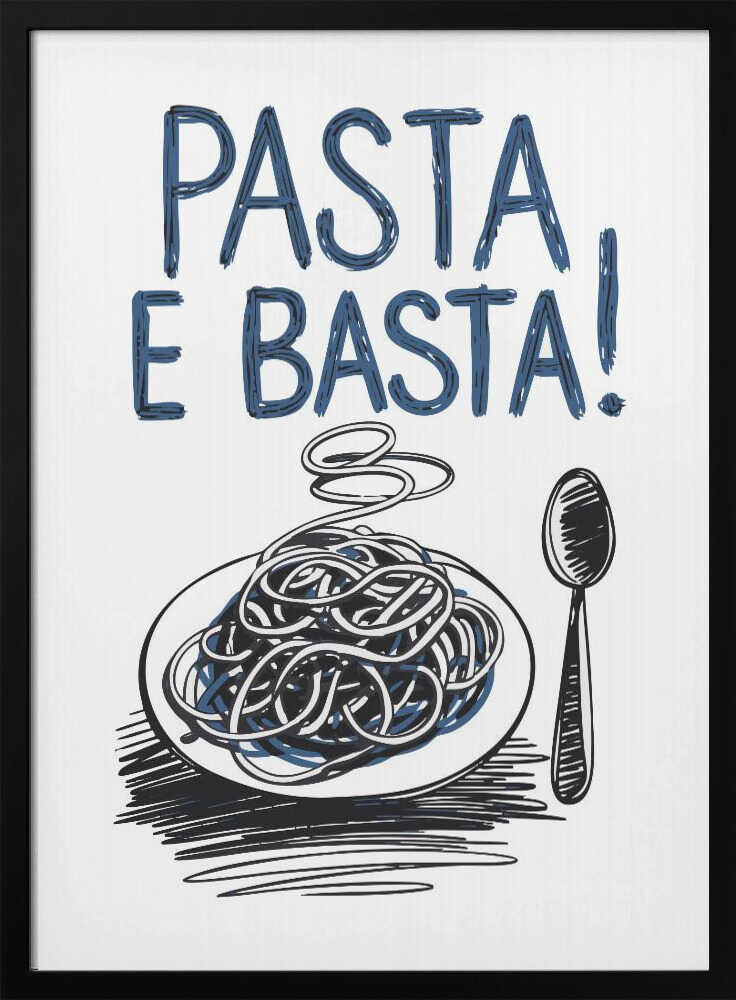 Pasta E Basta Art Print UK — Food Vibrant Wall Art — Kitchen — Wall It All Prints