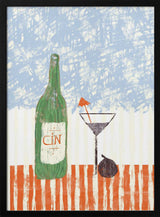 Gin Bottle Martini Fig Art Print UK — Vintage Fresh Wall Art — Kitchen — Wall It All Prints