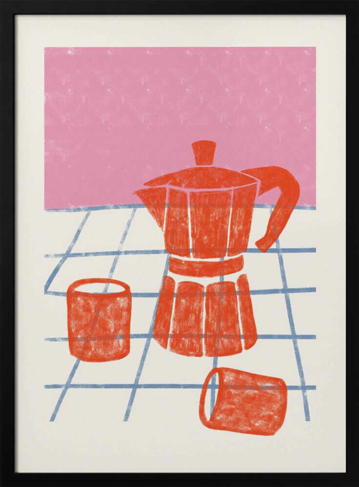 Morning Coffee Ritual Art Print UK — Abstract Vibrant Wall Art — Kitchen — Wall It All Prints